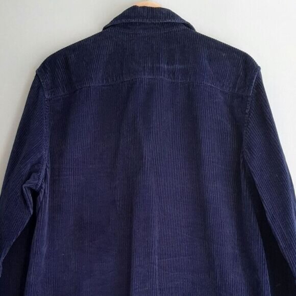 AE AMERICAN EAGLE Rib Corduroy Snap Button Shirt Jacket Blue Men's Sz M - Picture 8 of 11